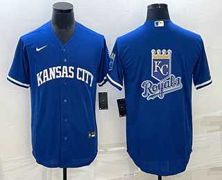 Men%27s Kansas City Royals Big Logo Blue 2022 City Connect Cool Base Stitched Jersey->kansas city royals->MLB Jersey
